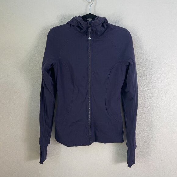 Lululemon Womens 8 Flux Jacket Reversible Zip Up Hooded Navy - Picture 12 of 16